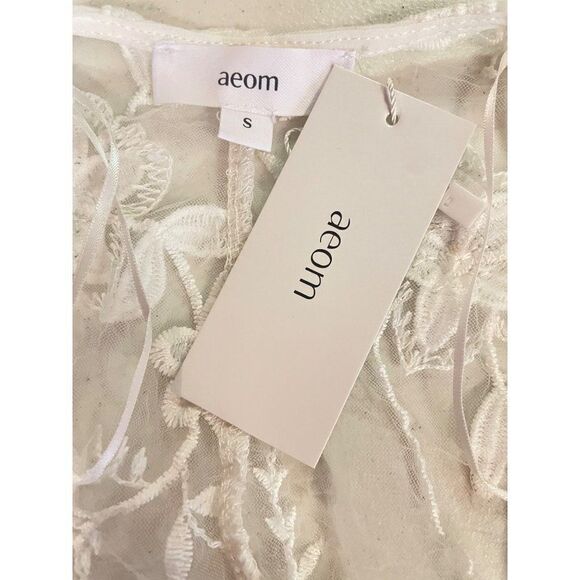 aeom Orna Embroidered Applique Duster White Small NWT - Picture 8 of 9